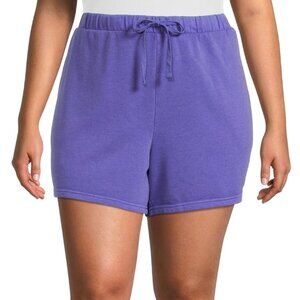 Terra & Sky Women’s Plus Size Purple Terry Cloth Shorts, size 1X (16W-18W)